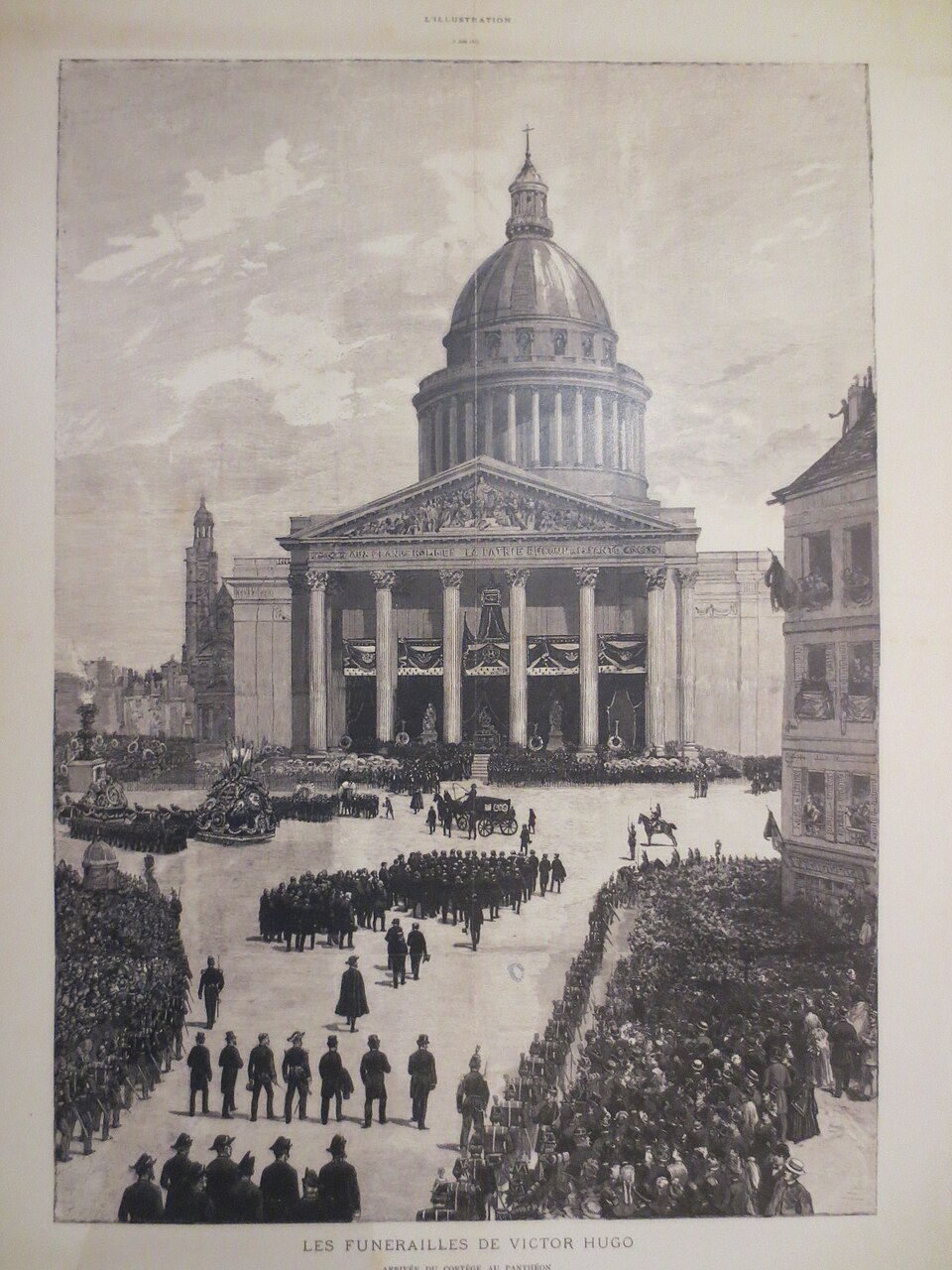 Cortège funéraire de Victor Hugo arrivant place du Panthéon