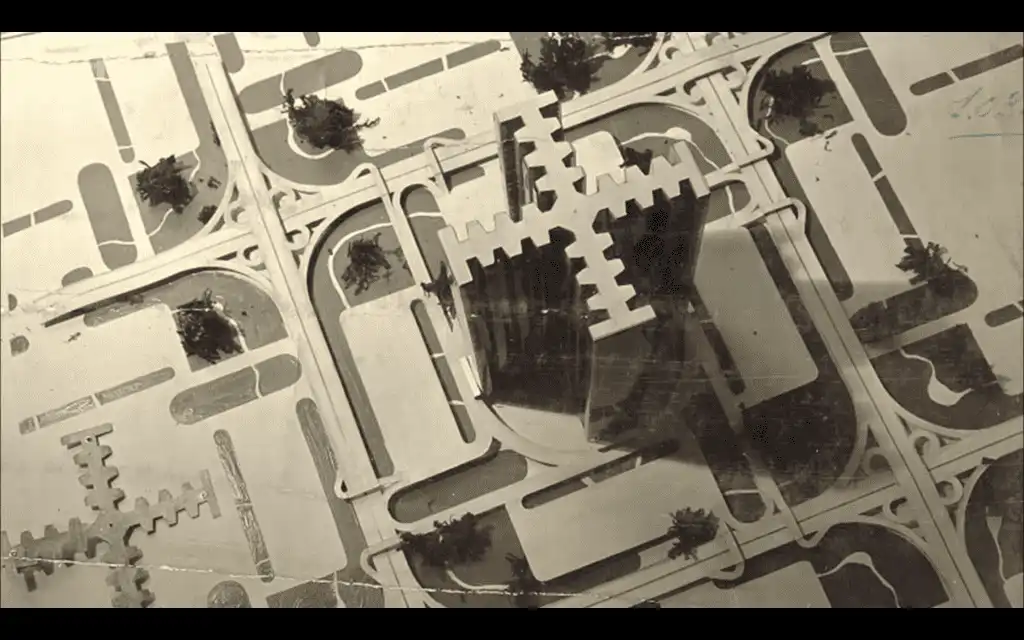 Vue générale de la maquette du Plan Voisin pour Paris