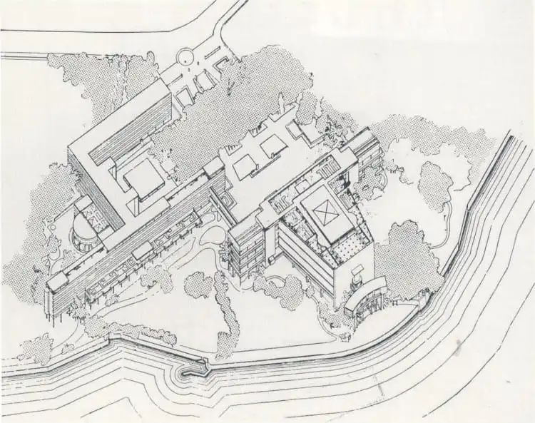 Dessin du projet de Le Corbusier pour le siège de la Société des Nations à Genève