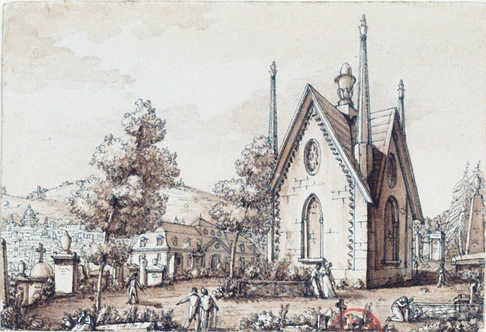 Alignement ancien de chapelles funéraires au Père-Lachaise