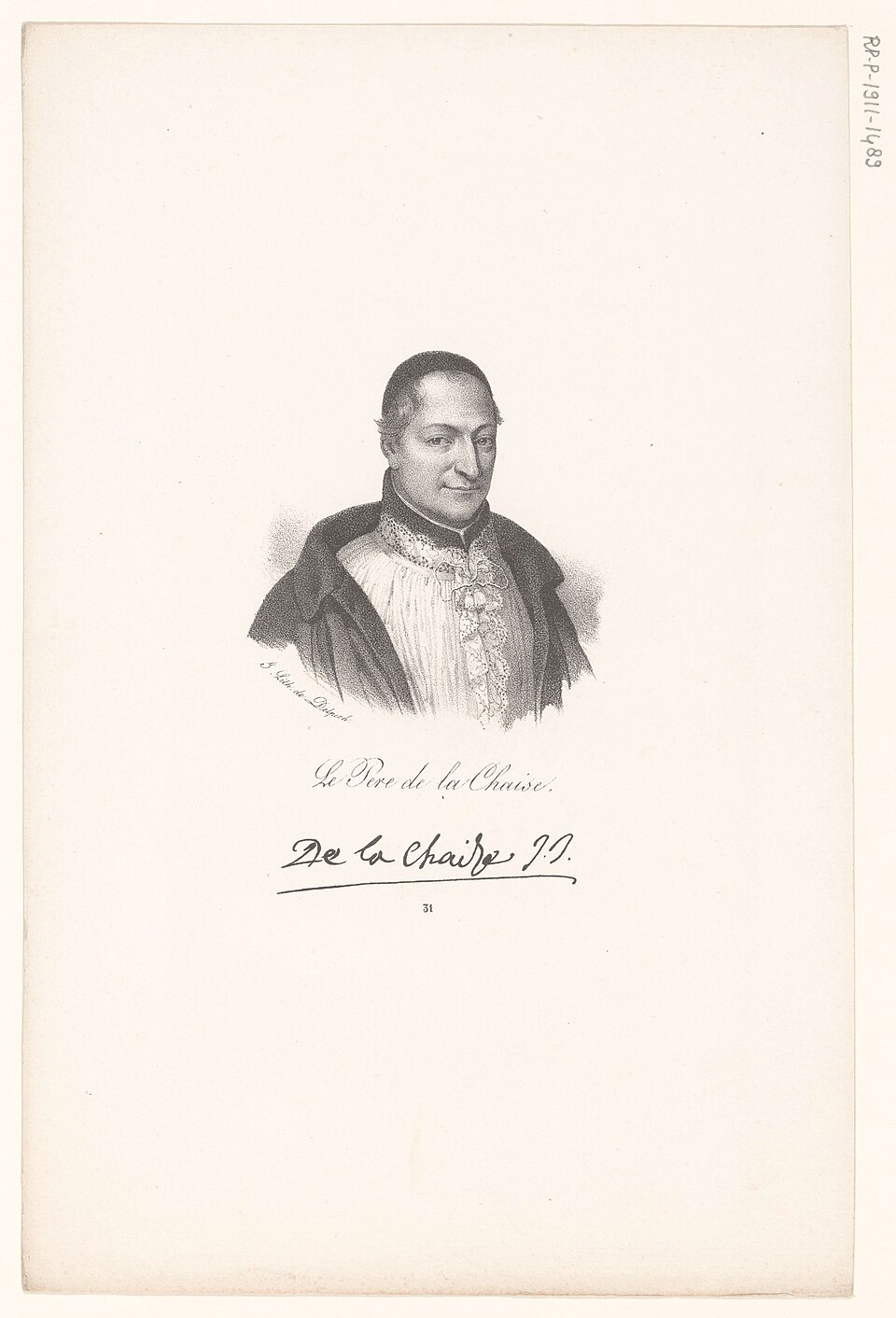 Portrait gravé du jésuite François d’Aix de La Chaise