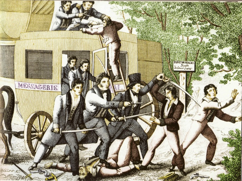 Illustration représentant une évasion de Vidocq