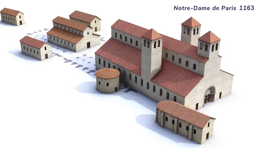 Plan de la cathédrale Notre-Dame de Paris architecture gothique